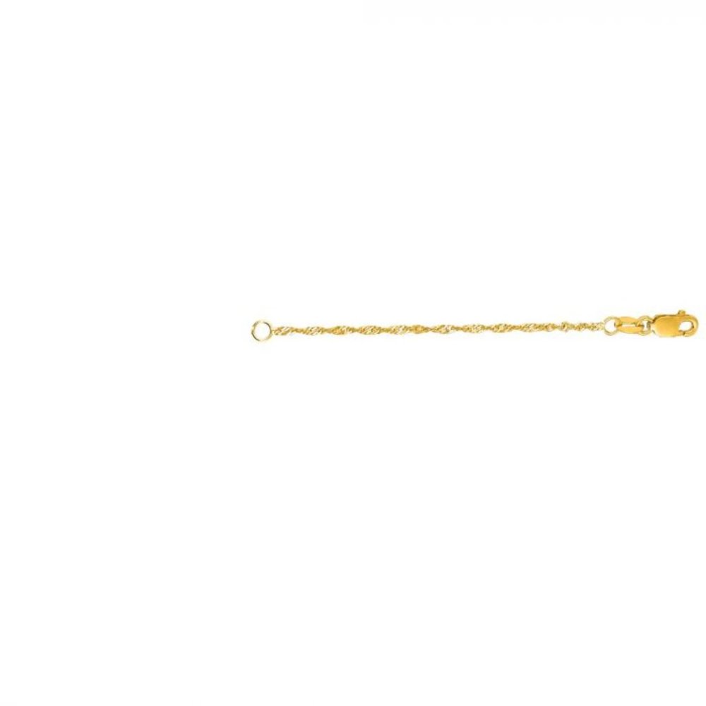 14K Gold 2mm Rope Chain 3" Extender